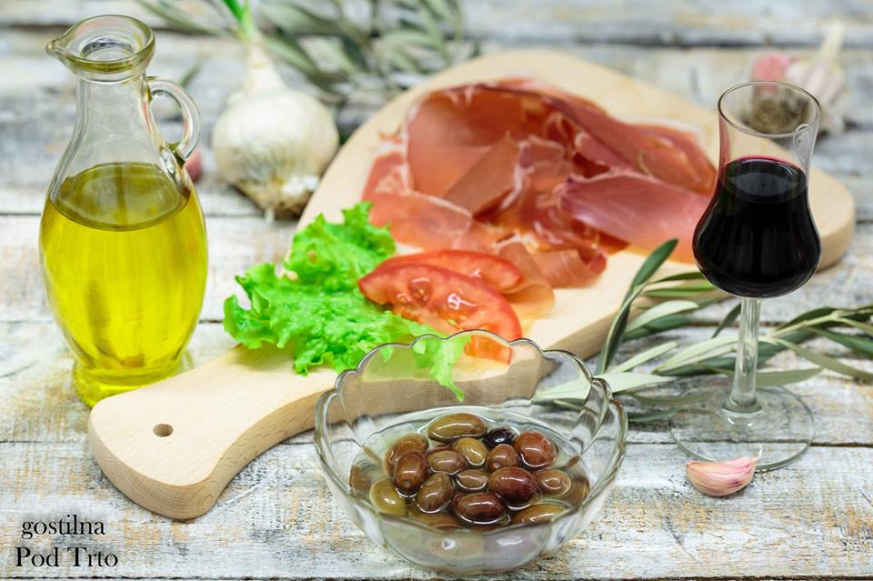 Prosciutto and olives